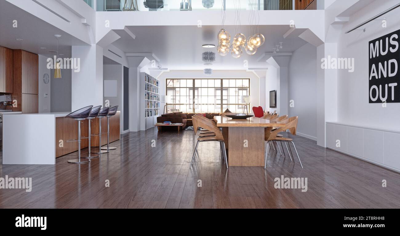 Image showcasing Project of a studio apartment with a modern style Stock Photo - Alamy