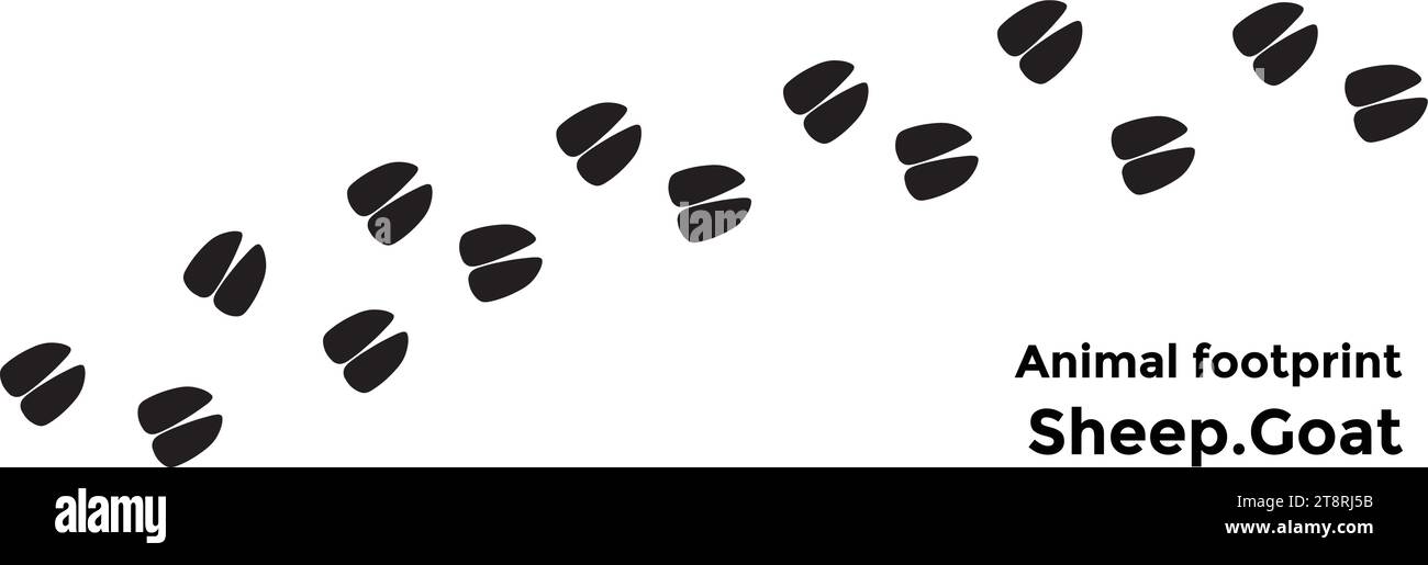 Hoof (paw) prints. Pig (deer, goat, cow, sheep) hoof prints. Animal paw