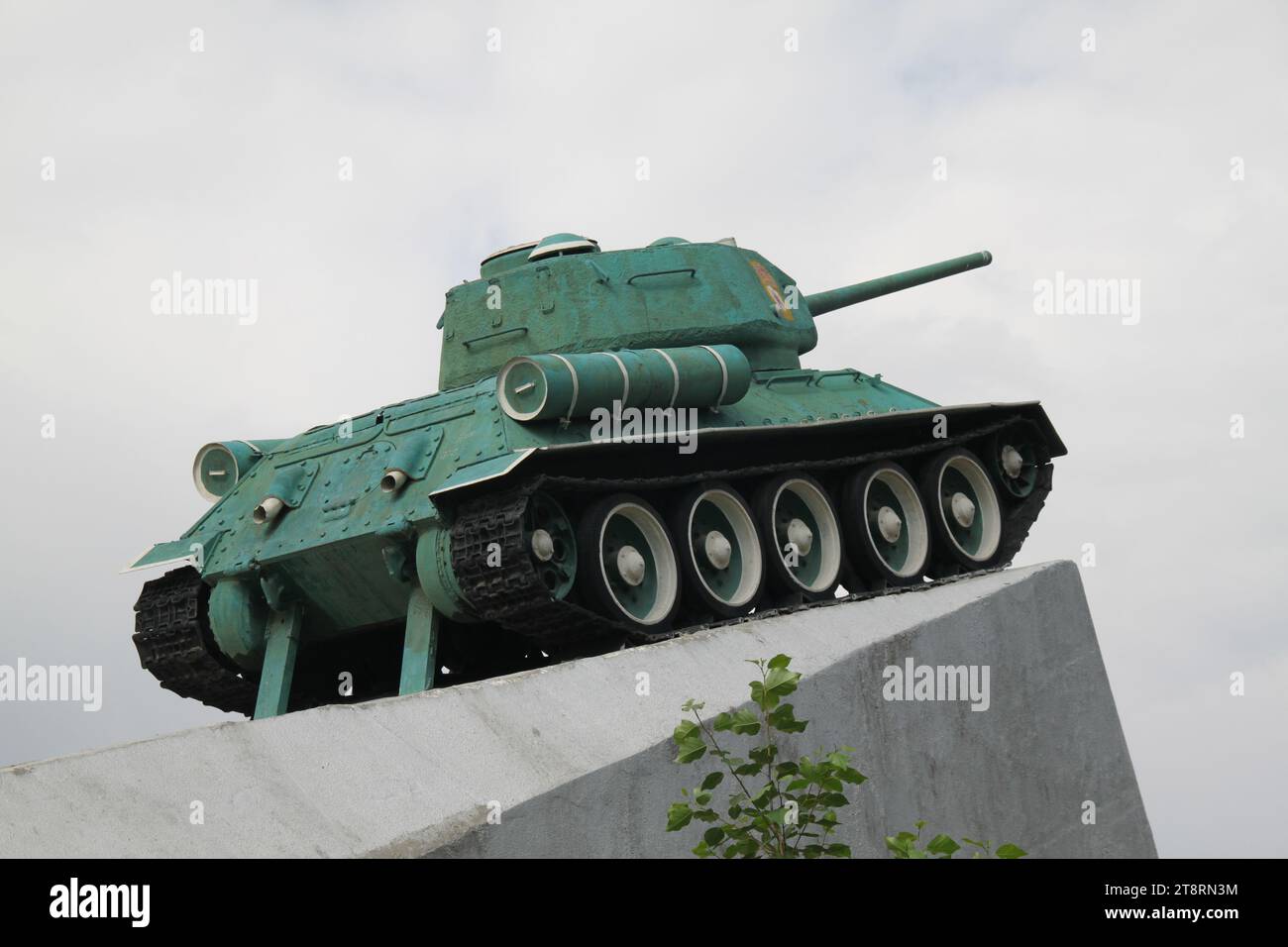 T-34 Tank at Zaisan Russian World War II Memorial, Ulaanbaatar, Mongolia Stock Photo