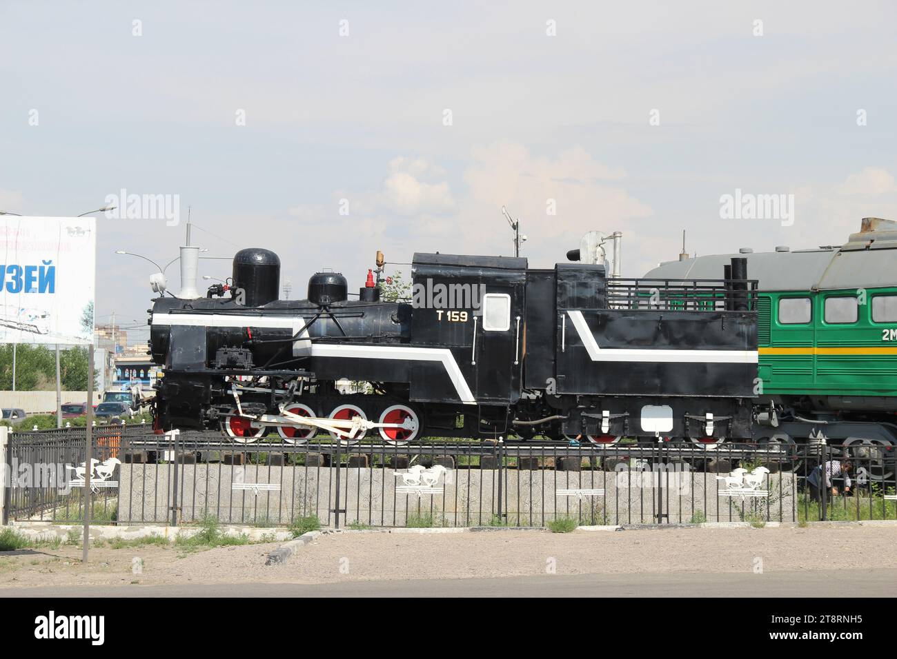 Old Steam Locomotive Series T159, Ulaanbaatar, Mongolia Stock Photo