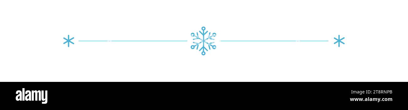 Divider with Snowflake. Christmas frame border horizontal line shape ...