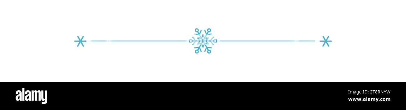 Divider with Snowflake. Christmas frame border horizontal line shape ...
