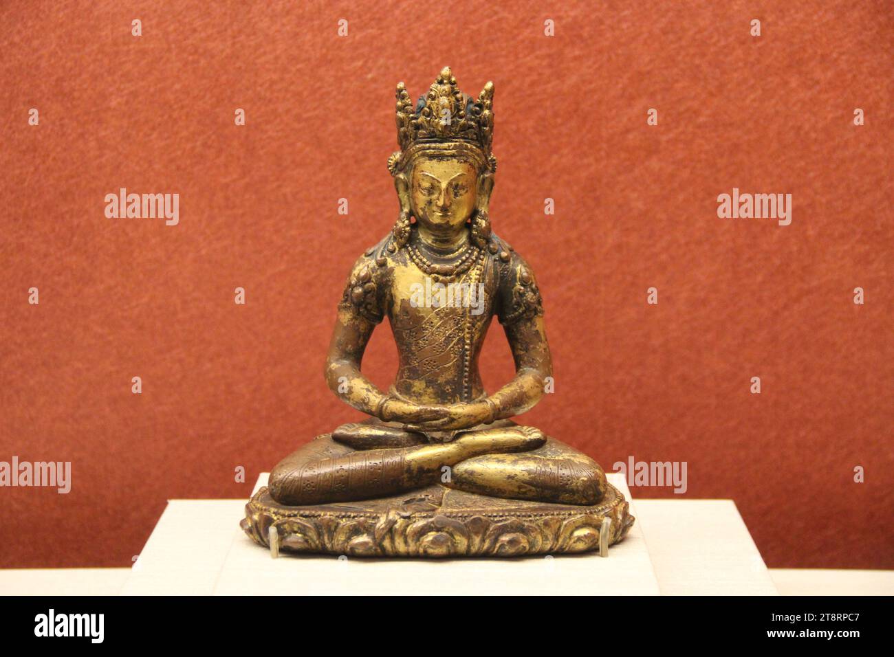 Amitabha Buddha, Tibet, 12th C. AD, Buddhist Art Collection, Palace Museum, Taipei, Taiwan Stock Photo