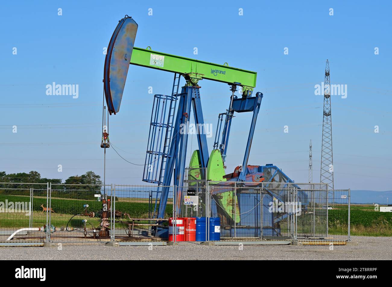 Oil and gas production in Prottes in the Weinviertel, Lower Austria Stock Photo
