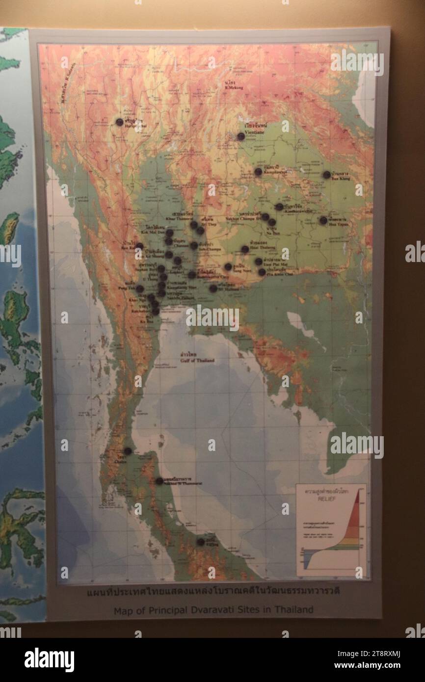 Map of Principal Dvaravati Sites in Thailand, National Museum of ...