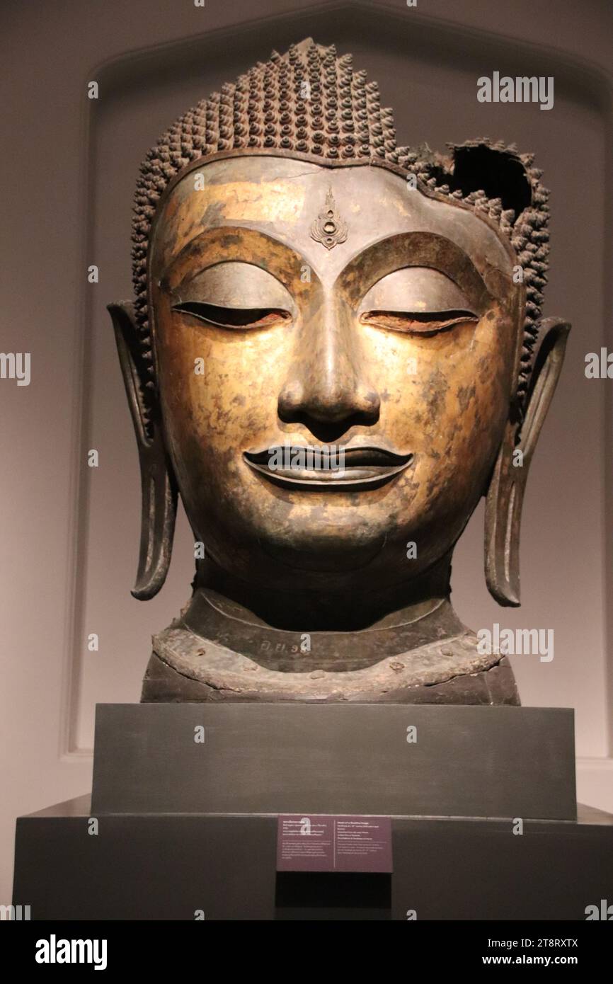Bronze Buddha Head, 16th Cent, Gallery of Thai History, National Museum