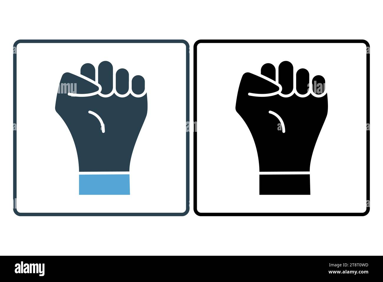 courage icon. hands clenched. icon related to core values. solid icon style. simple vector design editable Stock Vector