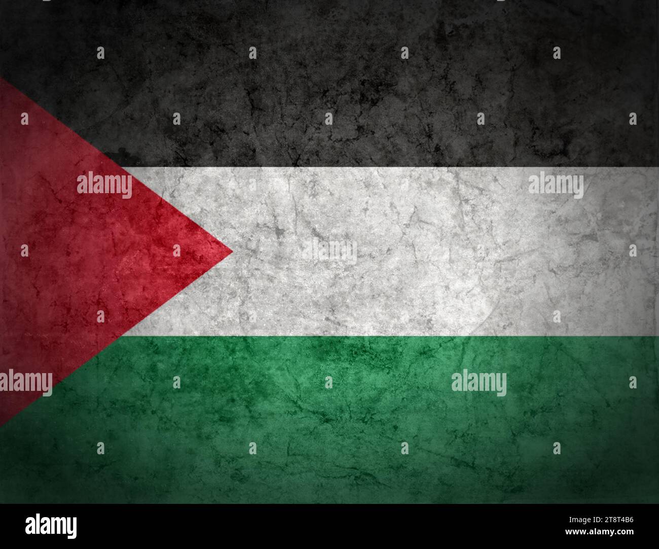 Damaged grunge flag of Palestine, Palestinian Territories Stock Photo