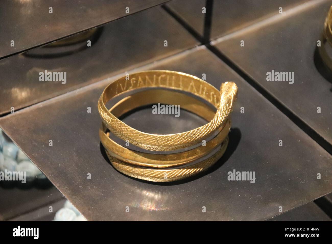 Pompeii Ruins Gold Bracelet from Pompeii, Remains of Roman city buried