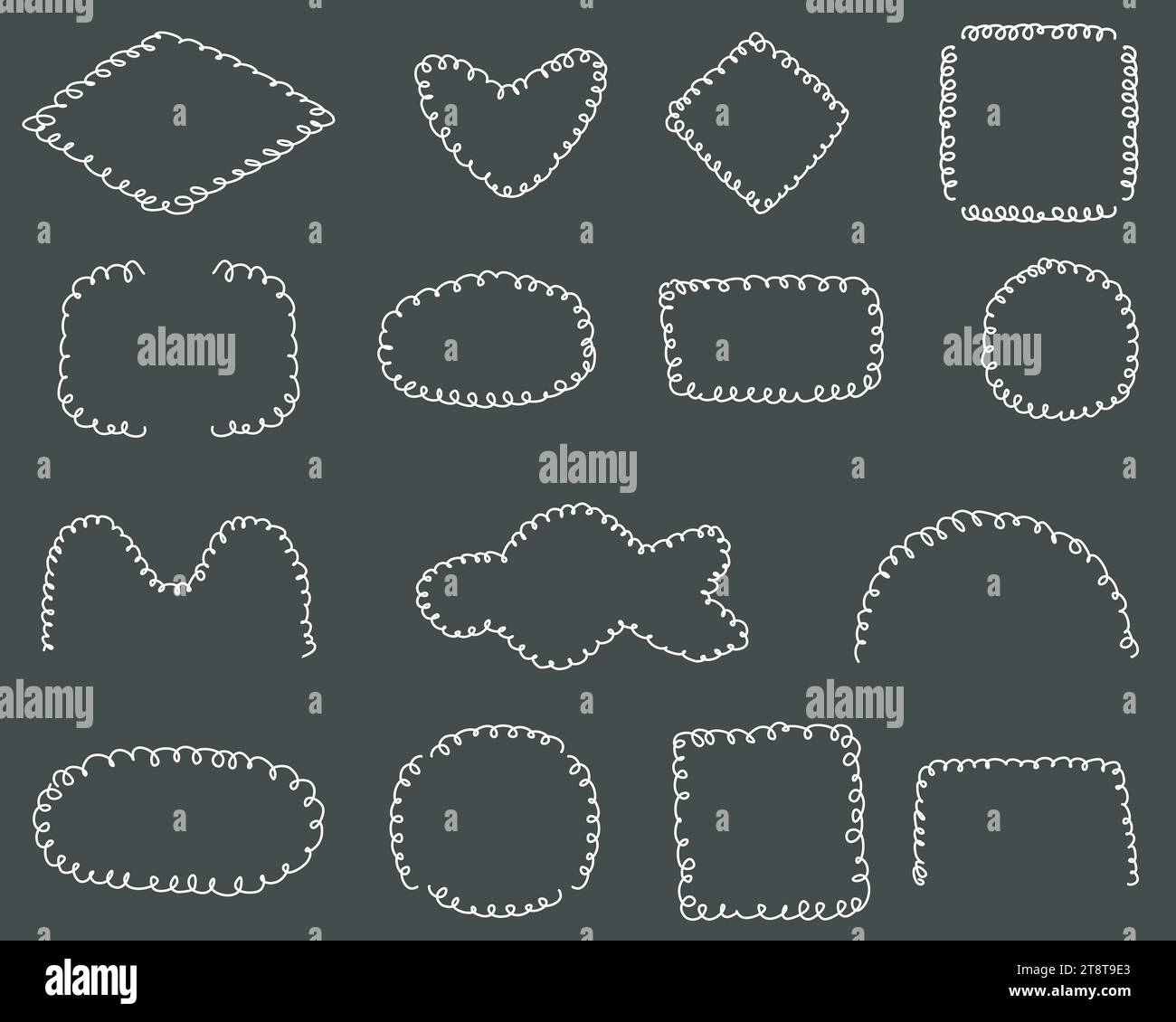 Grunge chalk frame set, vector illustration Stock Vector