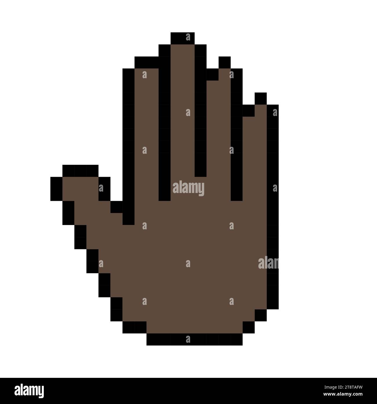 Black hand line icon. Stop gesture, sign language, finger, emoji ...
