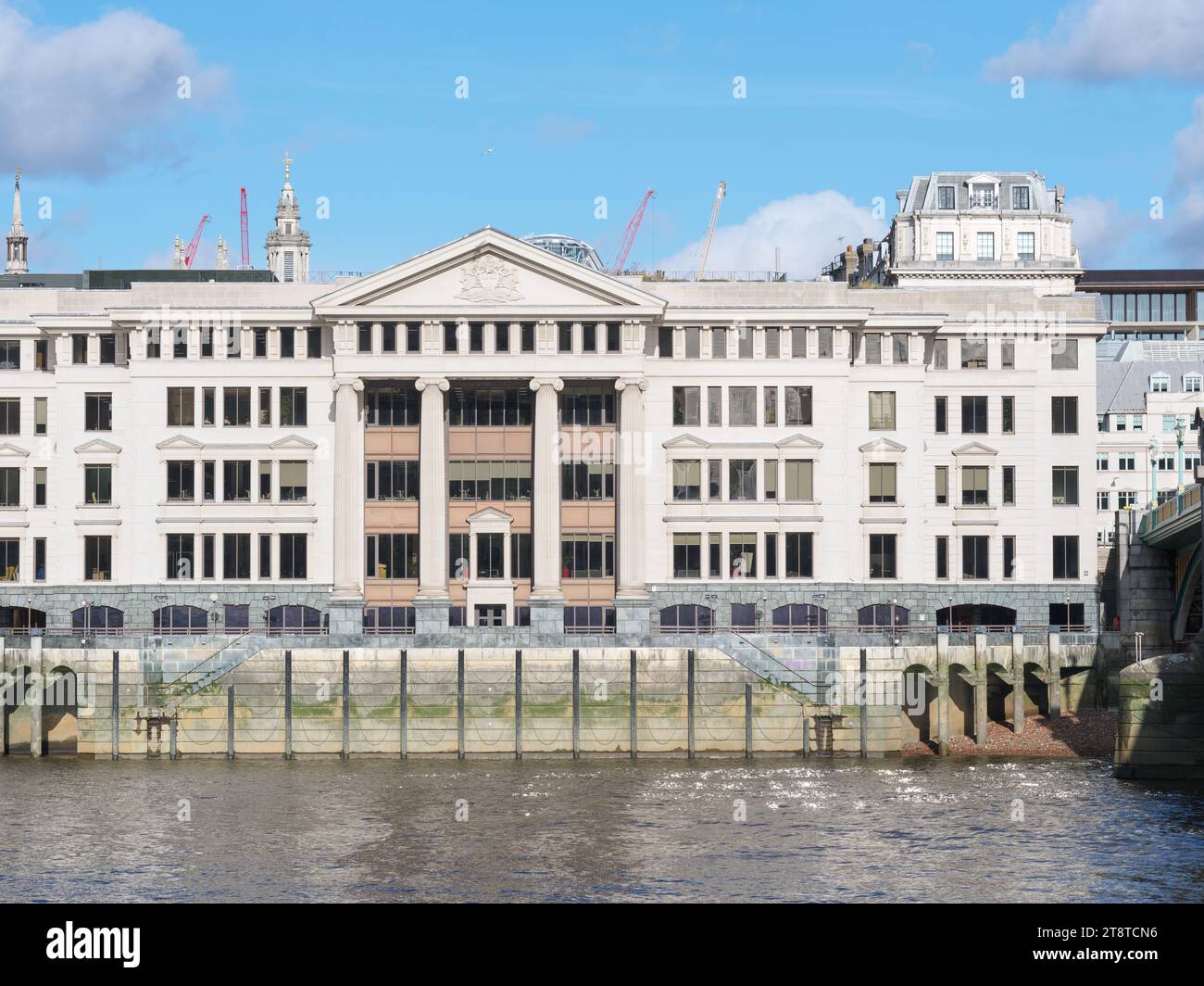 Vintner's Place, on a bank of the river Thames by Southwark bridge, London, England. Stock Photo