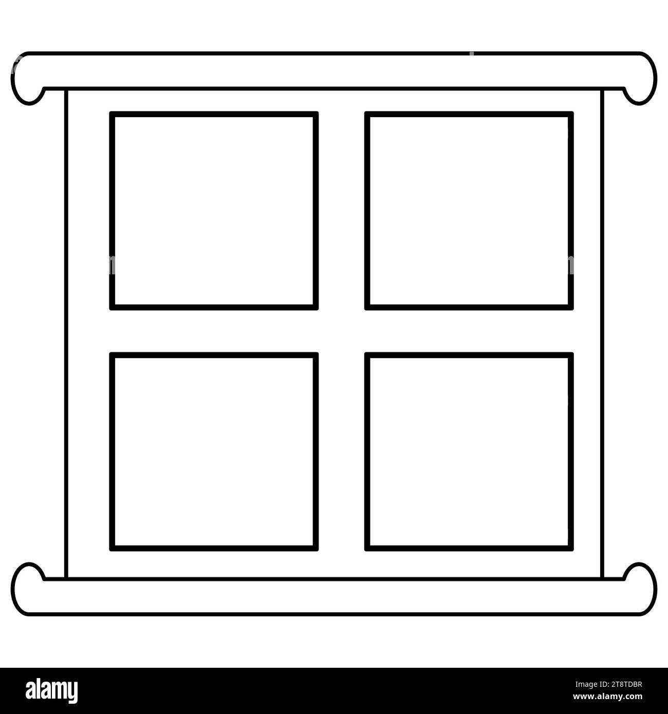 Square window outline for house isolated on white background. Vector ...