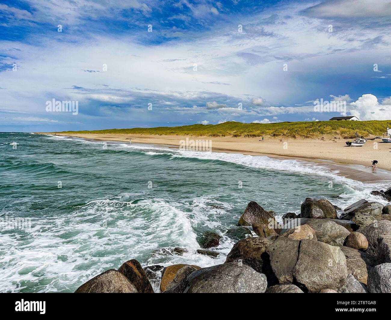 Coastal landscape at Stenbjerg Strand, Denmark. Stock Photo