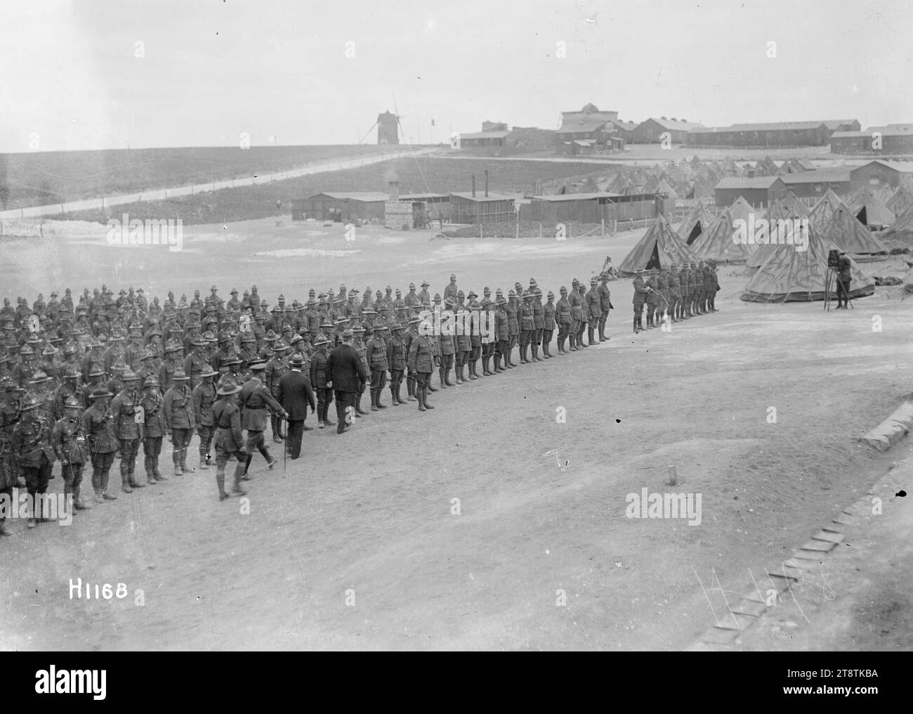 Inspection of troops at the New Zealand Infantry Base depot in Etaples