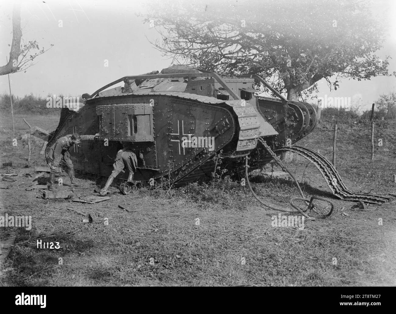 WW1 1918 France photo postcard English Mark IV tank, Champagne region WW1 1918 France photo postcard English Mark IV tank, Champagne region