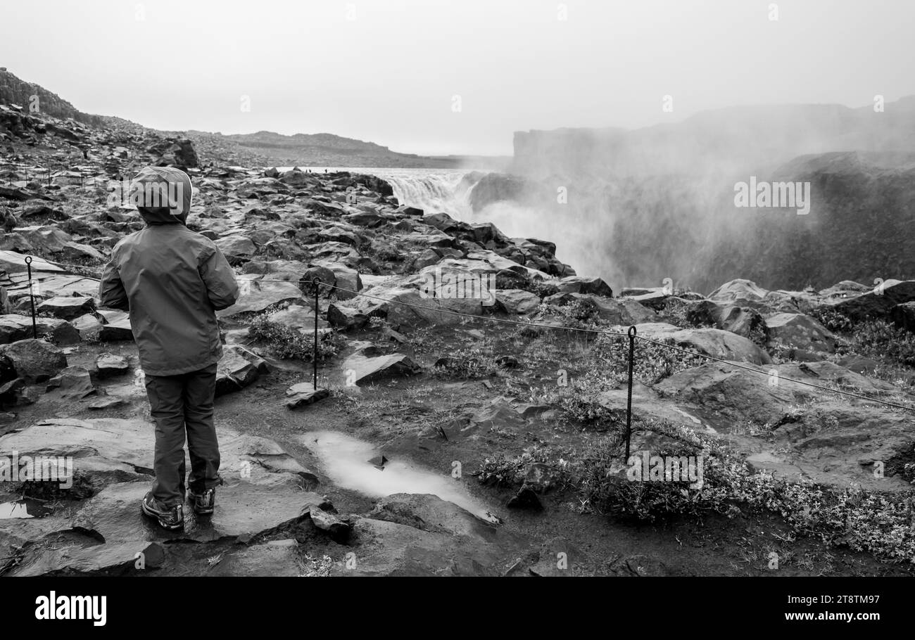 Dettifoss waterfall, Vatnajokull National Park, northeast Iceland: Dettifoss is a waterfall found in North Iceland and ranks as the second most powerf Stock Photo