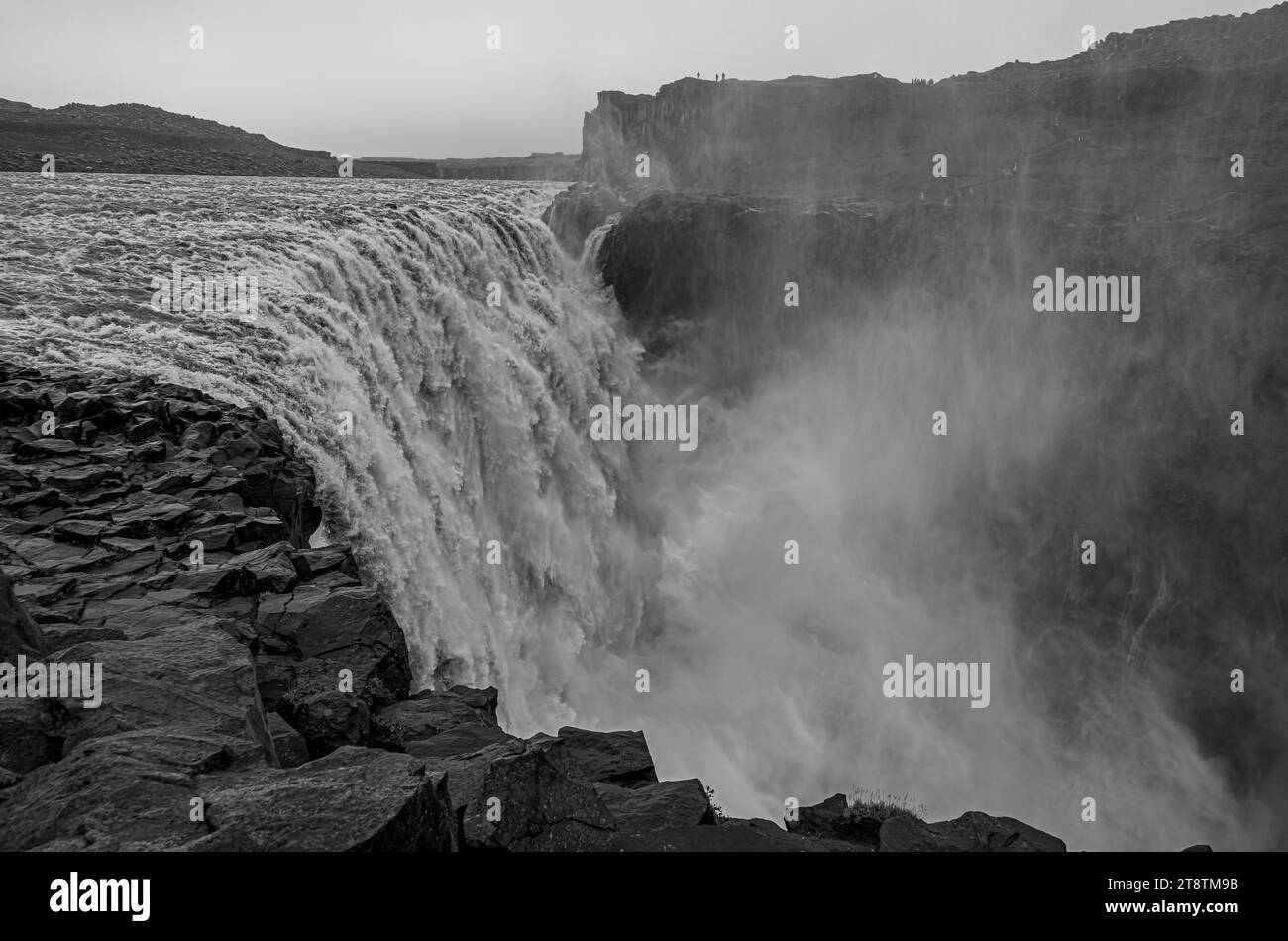 Dettifoss waterfall, Vatnajokull National Park, northeast Iceland: Dettifoss is a waterfall found in North Iceland and ranks as the second most powerf Stock Photo