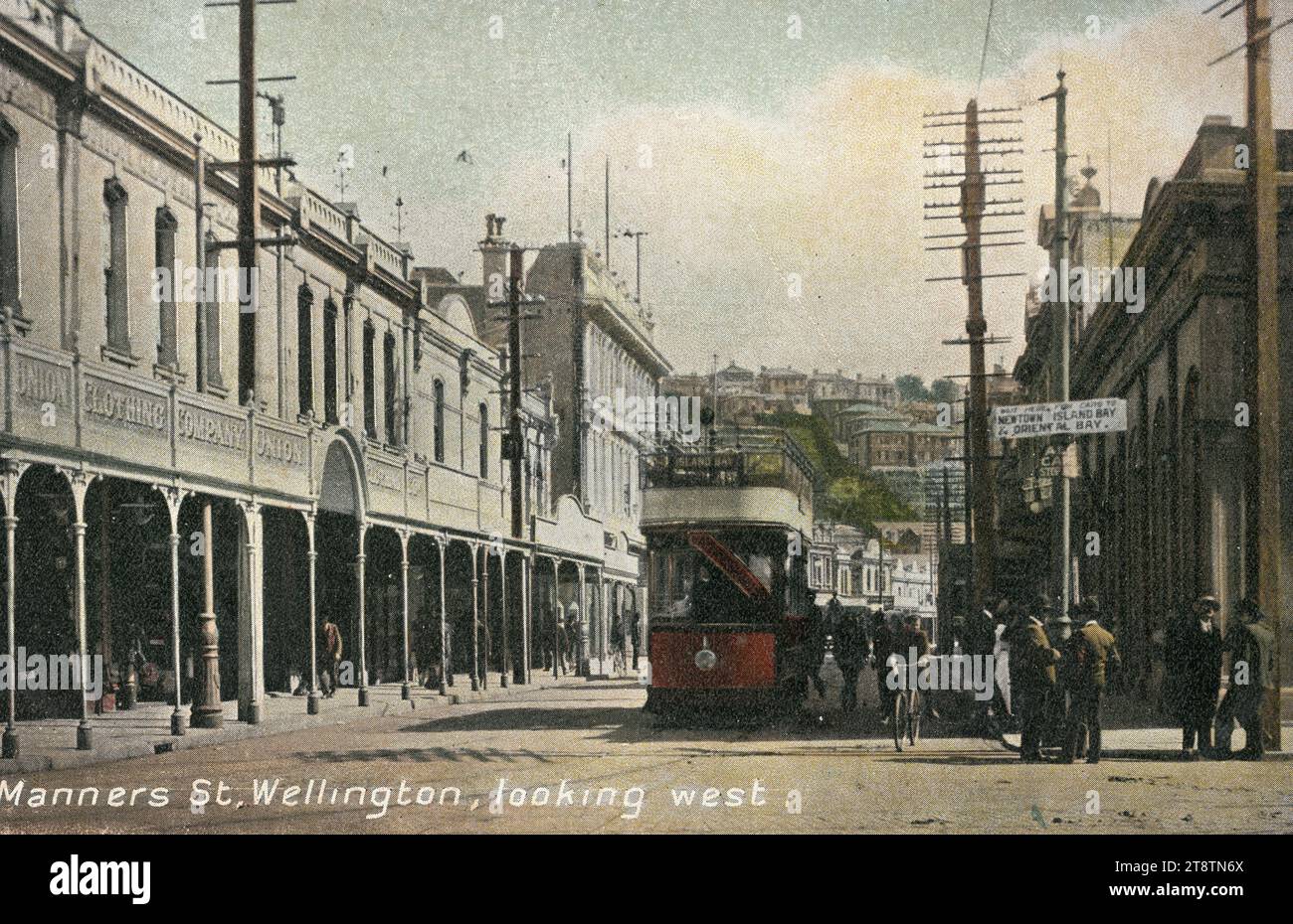 Postcard. Manners Street, Wellington, New Zealand, looking west. 4366A. New Zealand post card