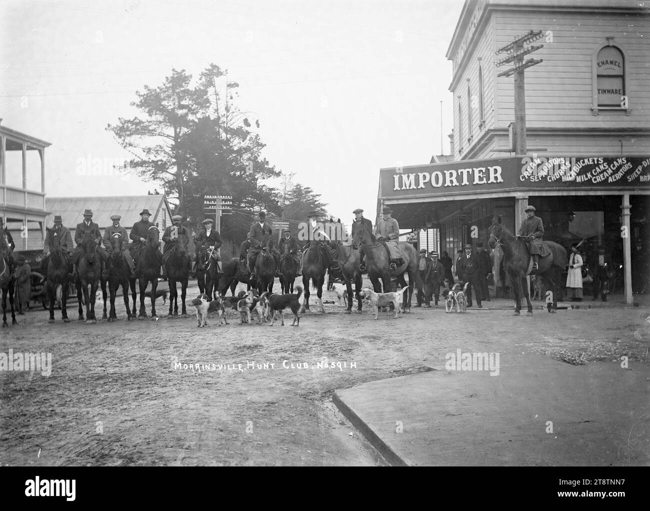 Morrinsville Hunt Club, ca 1916, The Morrinsville Hunt Club lined up on