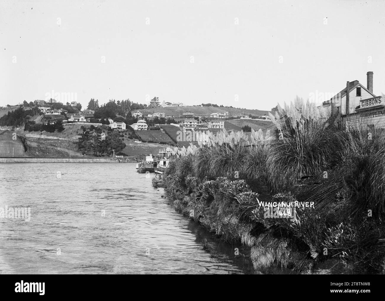 View looking down the Whanganui River, with Durie Hill and Durie Vale