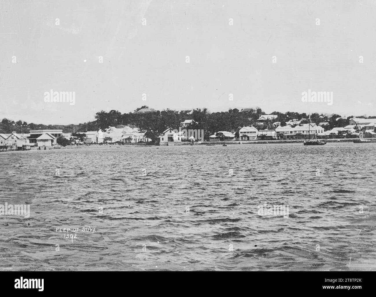 Suva, Viti Levu, Fiji, View Of The Waterfront At Suva From Offshore In 