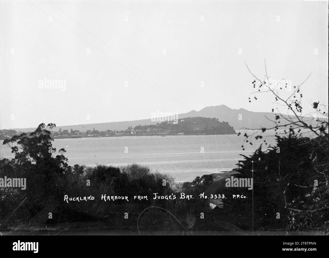 View of North Head and Rangitoto Island from Judges Bay, View of North