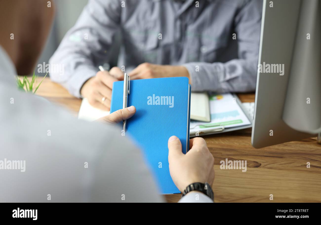 Man at job meeting Stock Photo