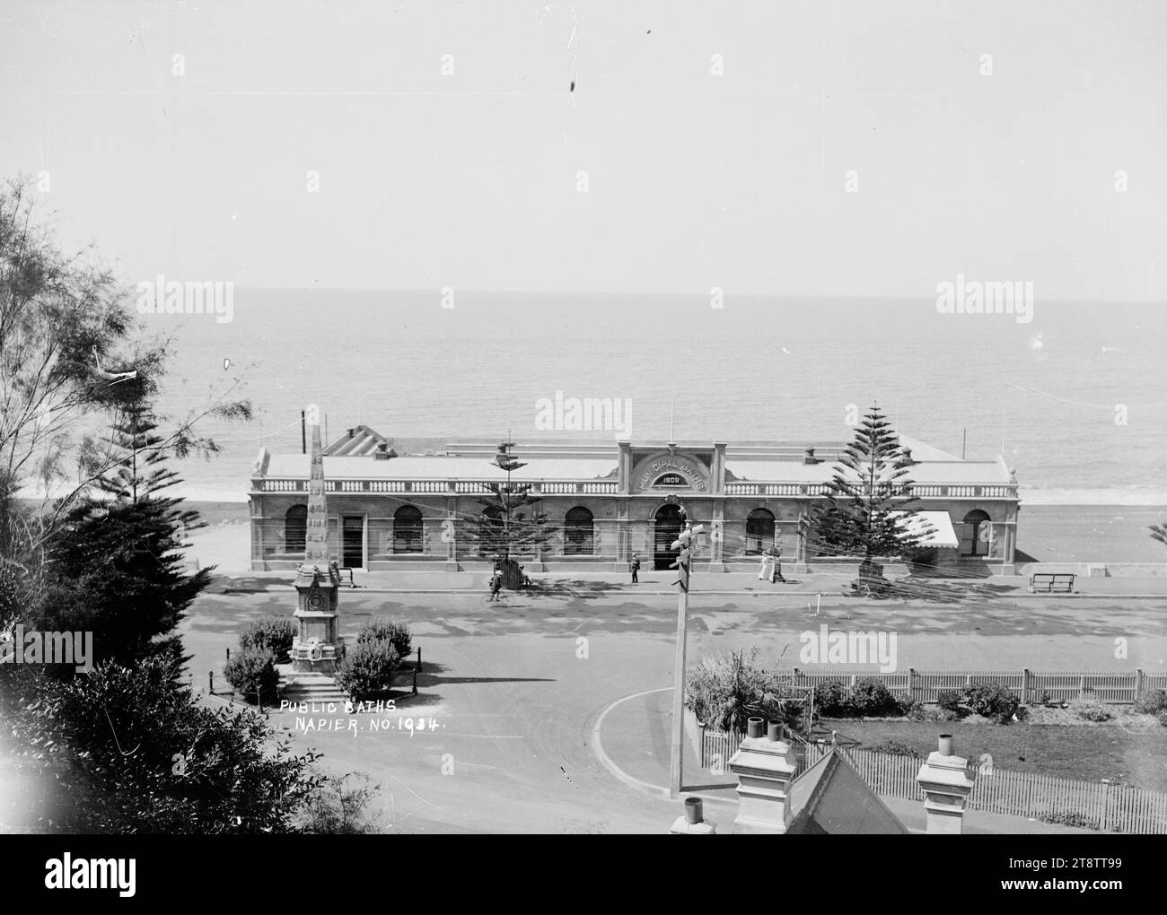 Public baths at Napier, View of the municipal baths in Napier, which