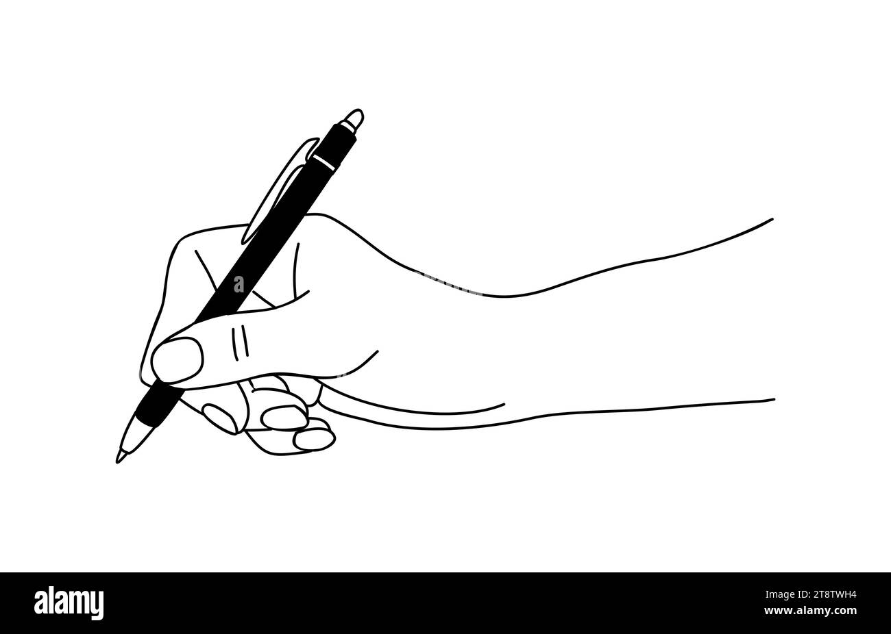 Hand holding ball pen vector isolated on white Stock Vector Image & Art