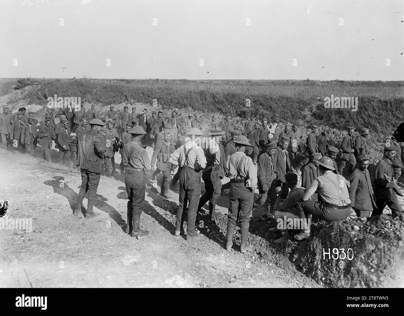 German prisoners on the way down from the front, Hebuterne, France