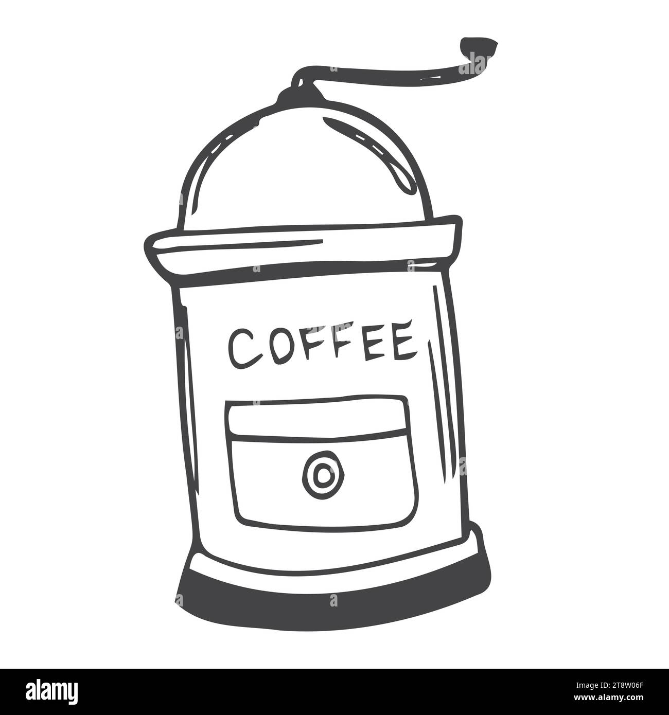 Coffee grinder isolated on white background. Stock Vector