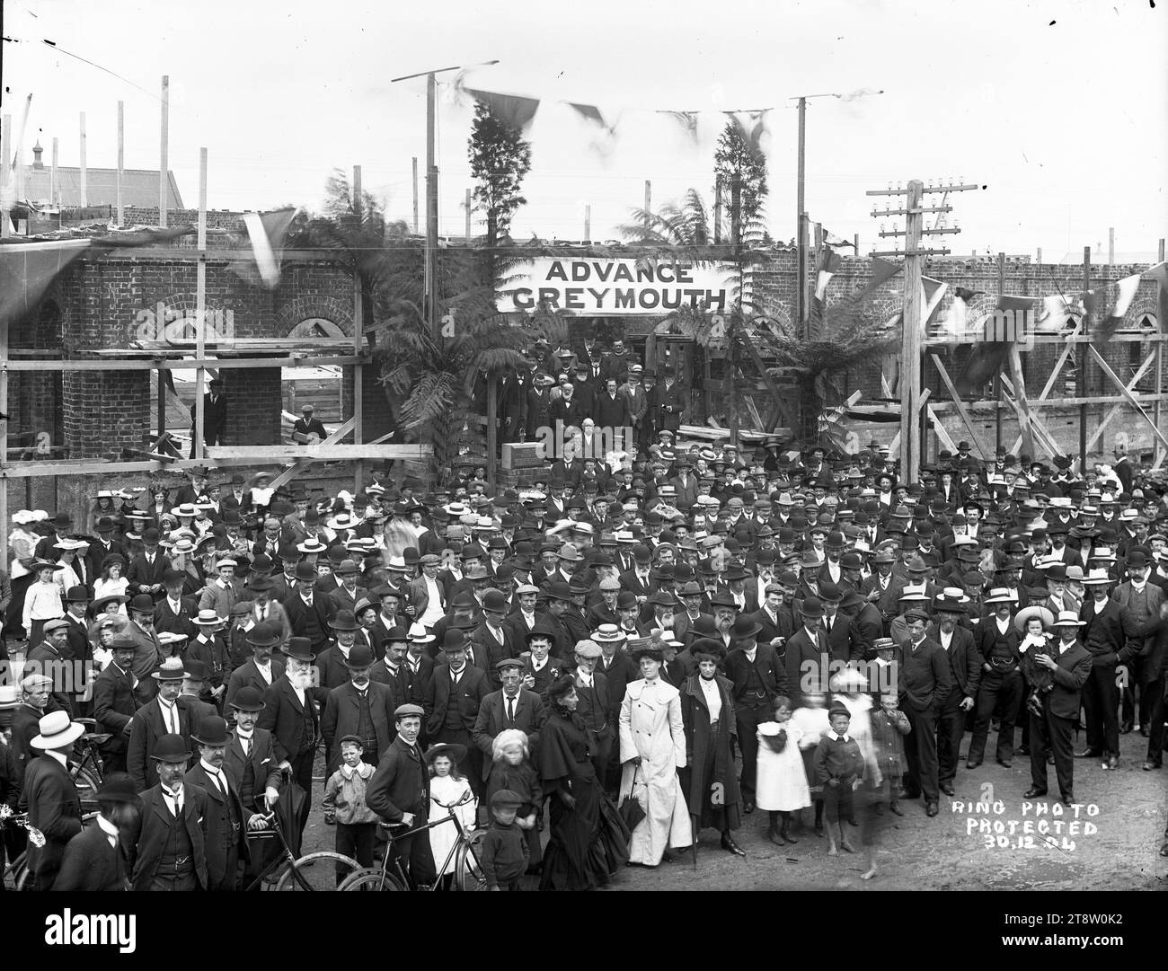 Laying foundation stone of Greymouth Town Hall and Carnegie Library, 30 ...