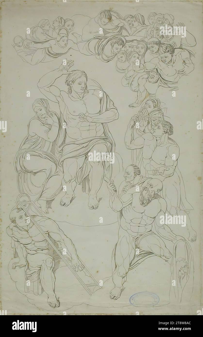 Conrad Martin Metz, 1749, Bonn, Germany, 16.12.1827, Rome, Italy, Detail from painting The Last Judgement, 1808, 37.3 × 54 cm, etching Stock Photo