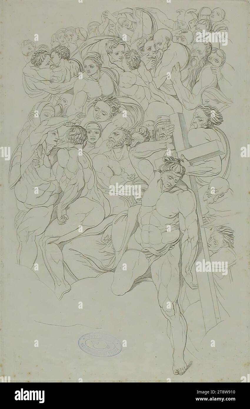 Conrad Martin Metz, 1749, Bonn, Germany, 16.12.1827, Rome, Italy, Detail from painting The Last Judgement, 1808, 31 × 42.9 cm, etching Stock Photo