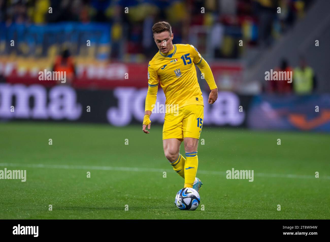 Viktor Tsygankov (Ukraine)                   during the UEFA 'European Qualifier 2023-2024' match between Ukraine 0-0 Italy    at BayArena Stadium  on November 20 , 2023 in Leverkusen, Italy. (Photo by Maurizio Borsari/AFLO) Stock Photo