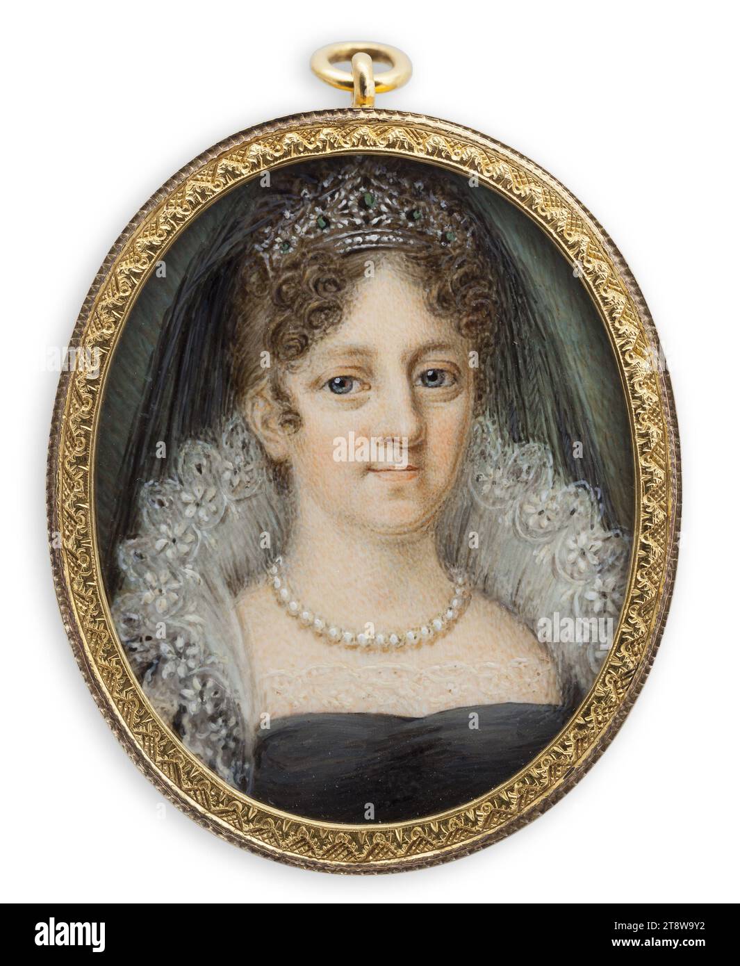 Anders Gustaf Andersson, 1780, Vexjö, 1833, Stockholm (city), The Queen Hedvig Elisabeth Charlotta, 3.8 × 3.1 cm, ivory Stock Photo