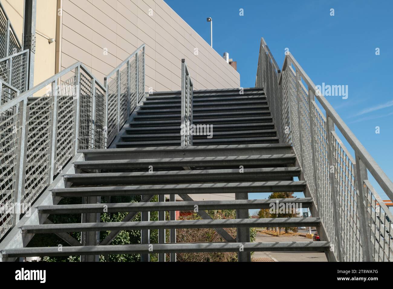 fire escape staircase, pedestrian passage for emergency exit