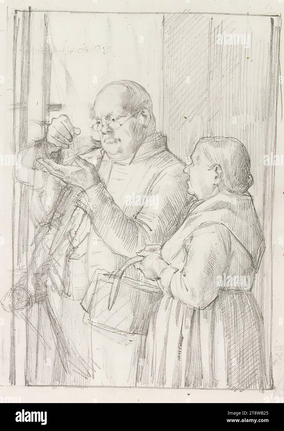 Albert Edelfelt, 21.7.1854, Kiiala manor, Porvoo municipality, 18.8.1905, Haikko, Porvoo municipality, Study for the Illustration of the Little Genius, 23 × 16 cm, pencil Stock Photo