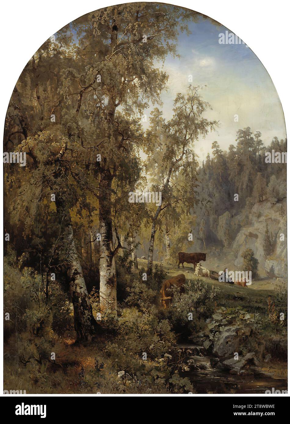 Werner Holmberg, 11.11.1830, Helsinki, 24.9.1860, Düsseldorf, Germany, Ideal Landscape, 1860, 150 × 108.5 cm, oil, oil on canvas Stock Photo