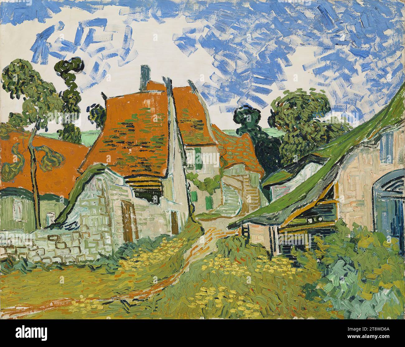 Vincent van Gogh, 30.3.1853, Zundert, Netherlands, 29.7.1890, Auvers-sur-Oise, France, Street in Auvers-sur-Oise, Village Street, Road at Auvers, 1890, 73.5 × 92.5 cm, oil, oil on canvas Stock Photo
