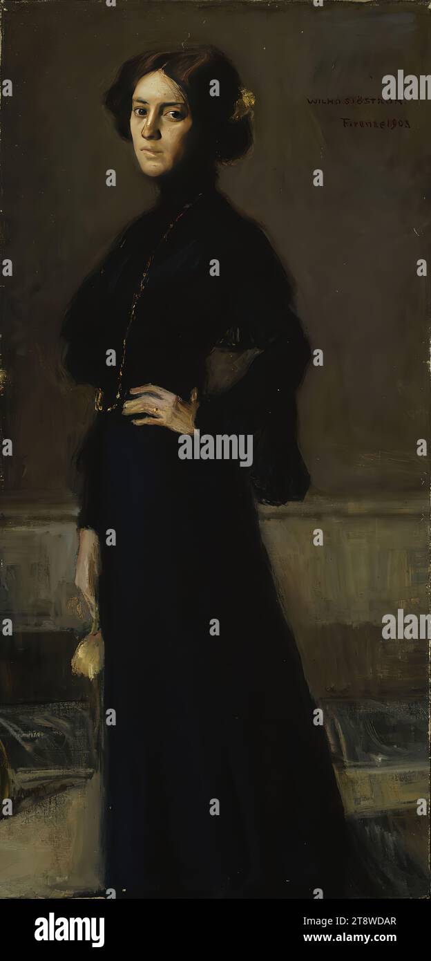 Wilho Sjöström, 22.4.1873, Iisalmi, 16.11.1944, Viitasaari, Woman in Black, 1903, 72.5 × 35.5 cm, oil, oil on canvas Stock Photo