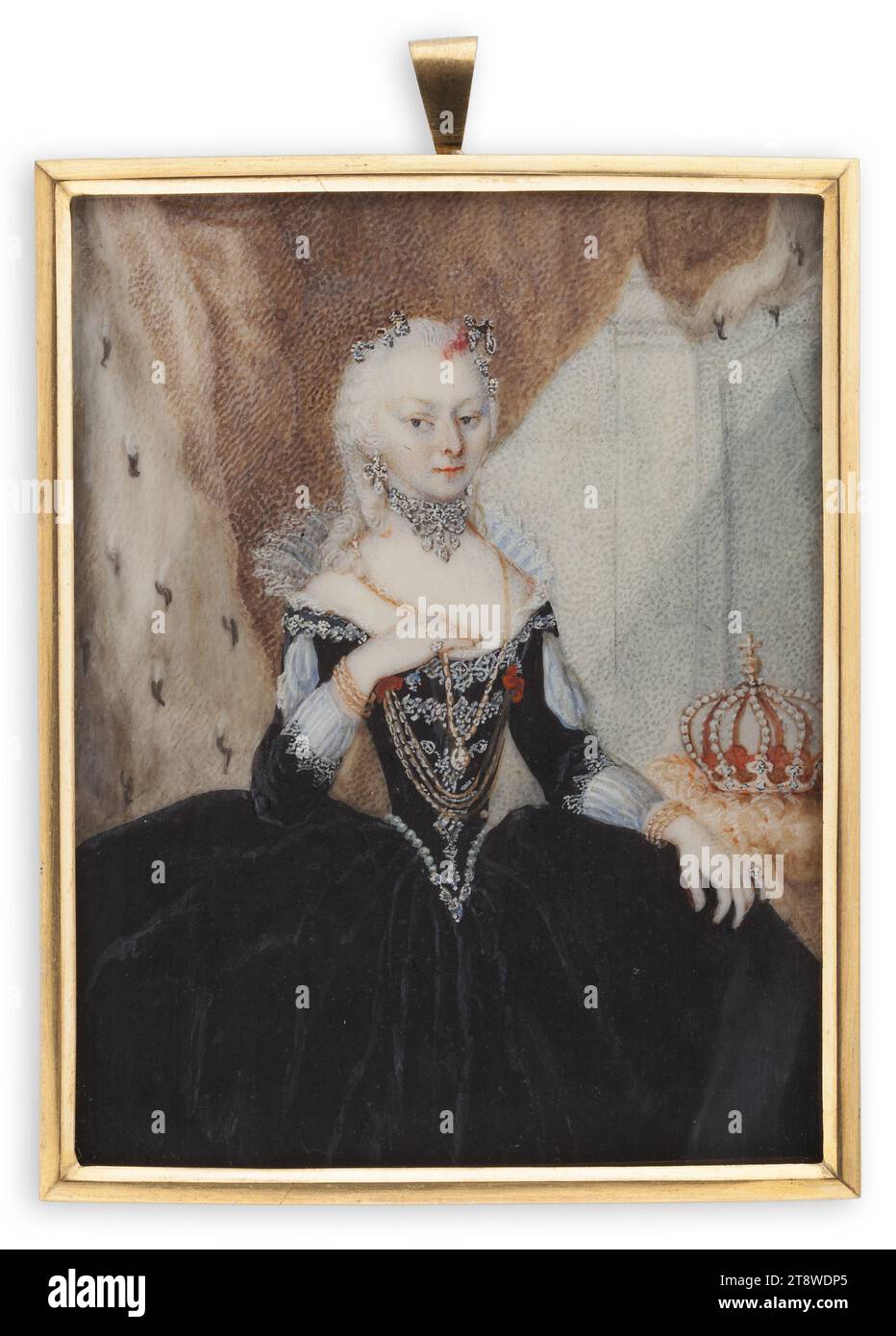author unknown, Maria Teresa, Empress of Austria, 7.4 × 5.7 cm, ivory Stock Photo