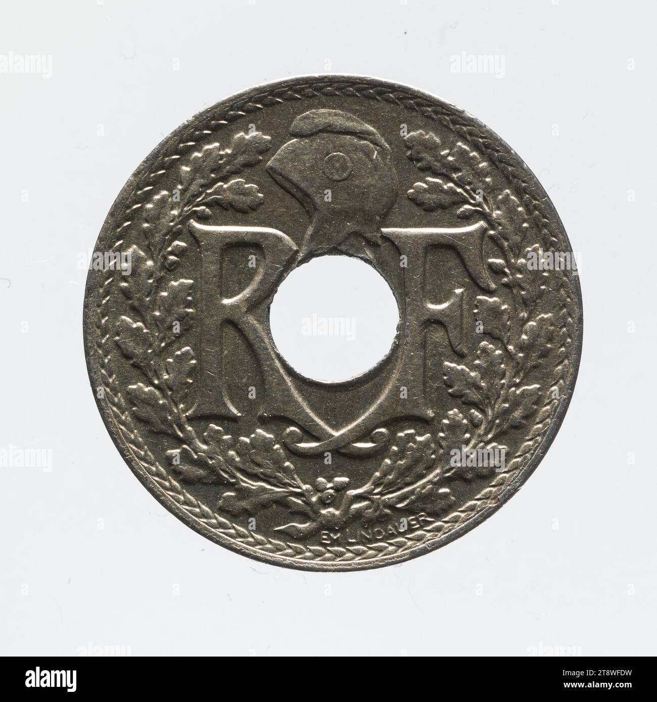 Bronze nickel coin of the Third Republic, 1924, Lindauer, EdmondEmile