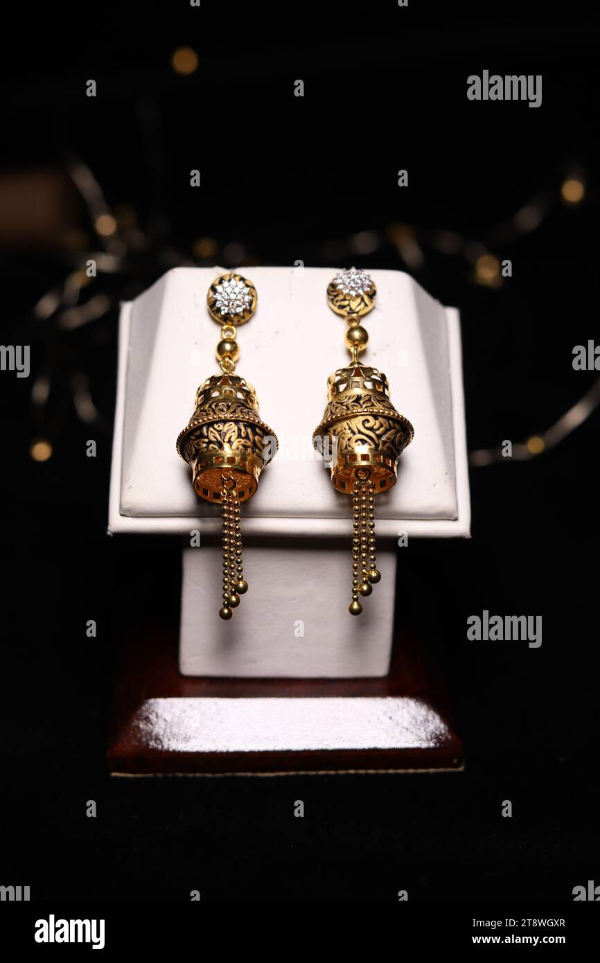 Jewellery product shoot gold Stock Photo