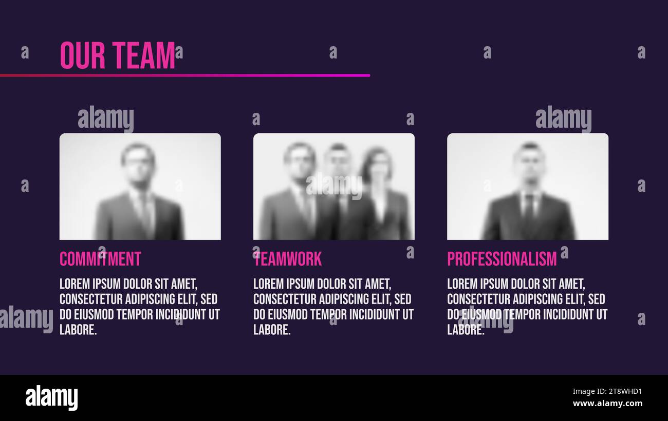 Our team web page with member avatars for business presentation or ...