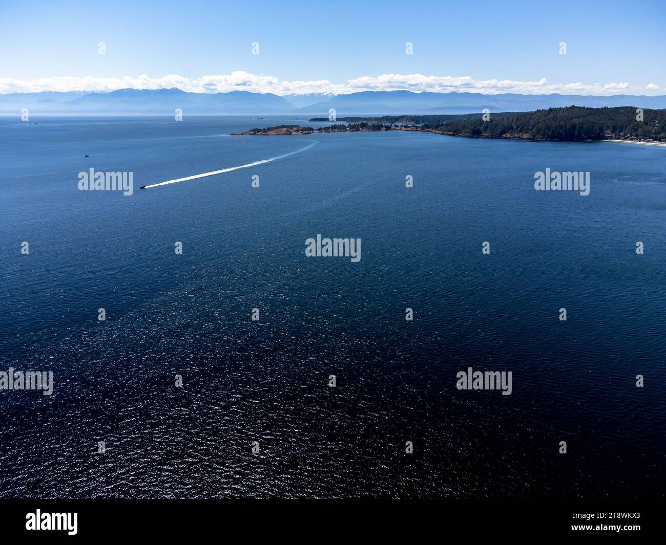 Aerial Strait of Juan De Fuca and William Head Institution near Taylor