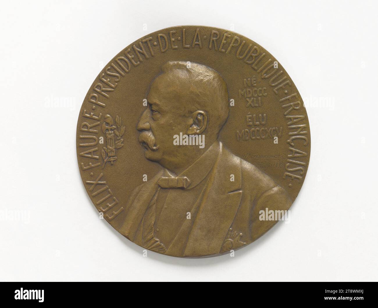 Félix Faure (1846-1899), President of the Republic (1895-1899), 1898, Trojanowski, Wincenty, Medal Engraver, Array, Numismatic, Medal, Diameter: 8 cm, Weight (type size): 90.5 g Stock Photo