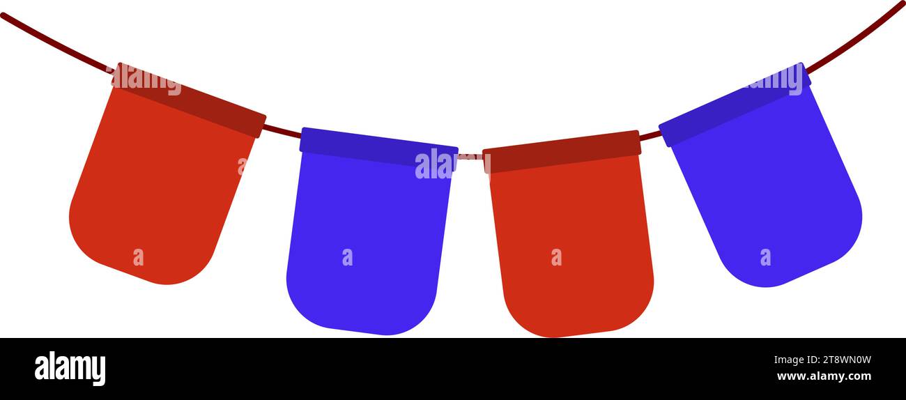 Flags garland element. Vector illustration. Stock Vector