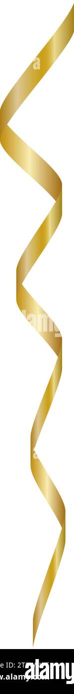 Golden spiral ribbon element. Vector illustration. Stock Vector